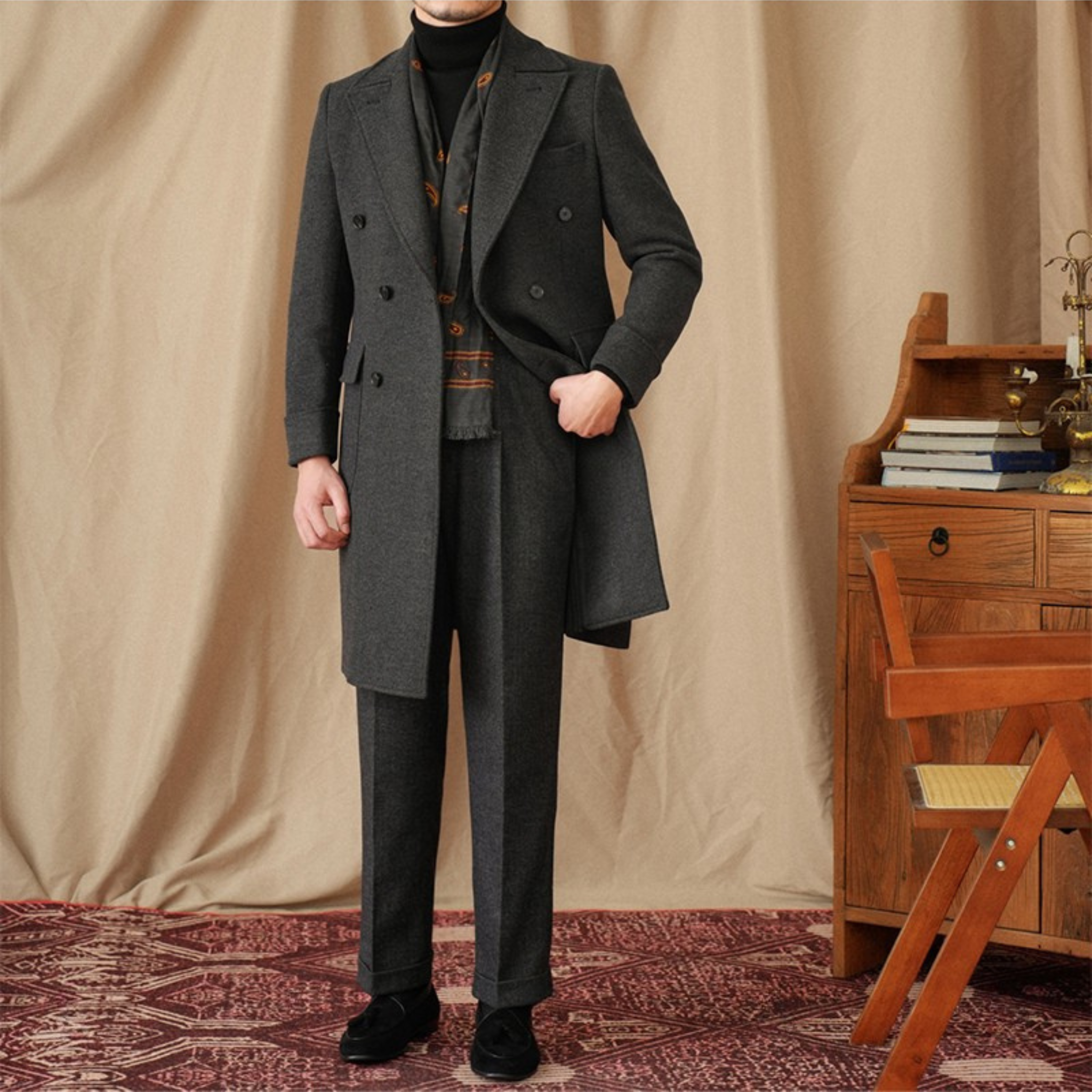The Ashbury Herringbone Overcoat Tovian Instinct