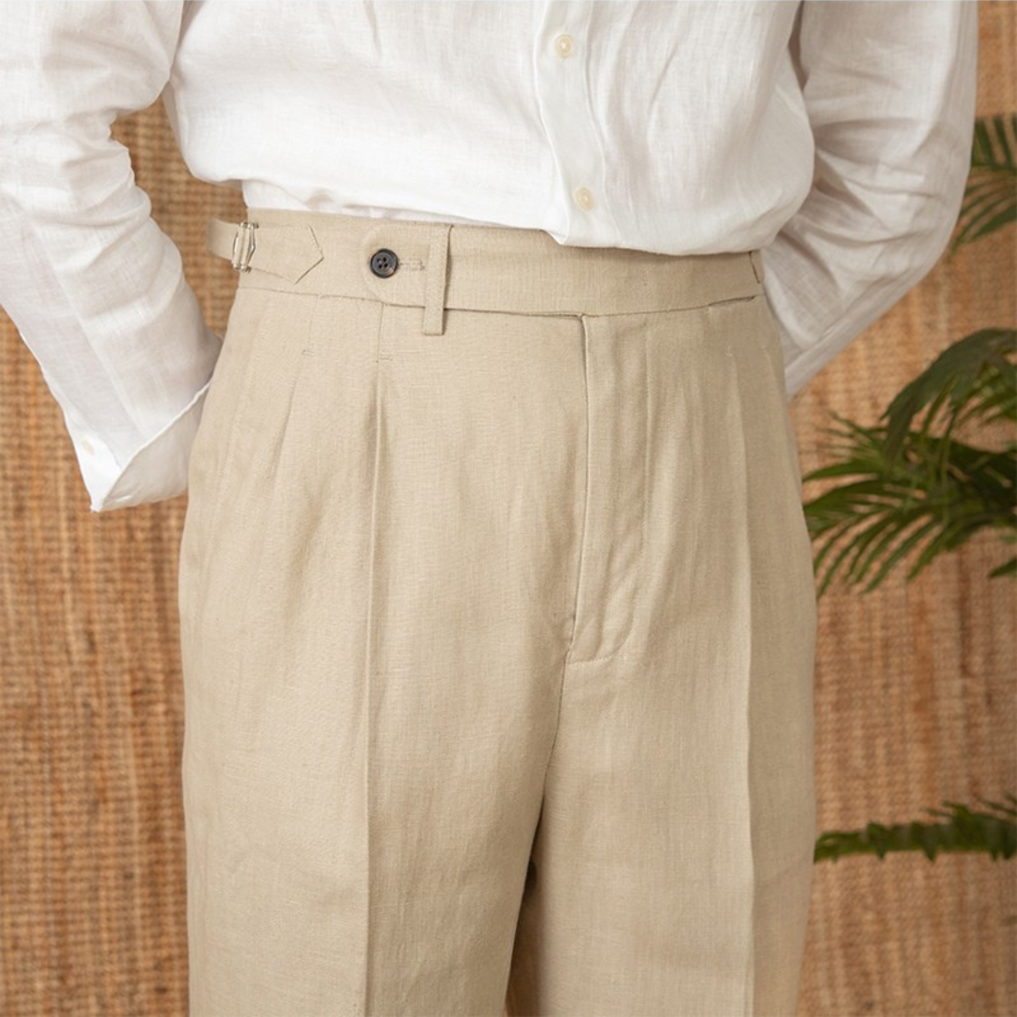 The Rossetti Linen Trousers Khaki / 34 Tovian Instinct