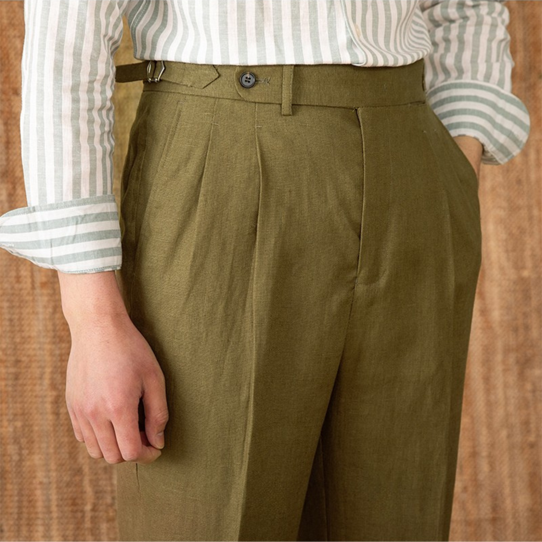 The Rossetti Linen Trousers Olive / 34 Tovian Instinct