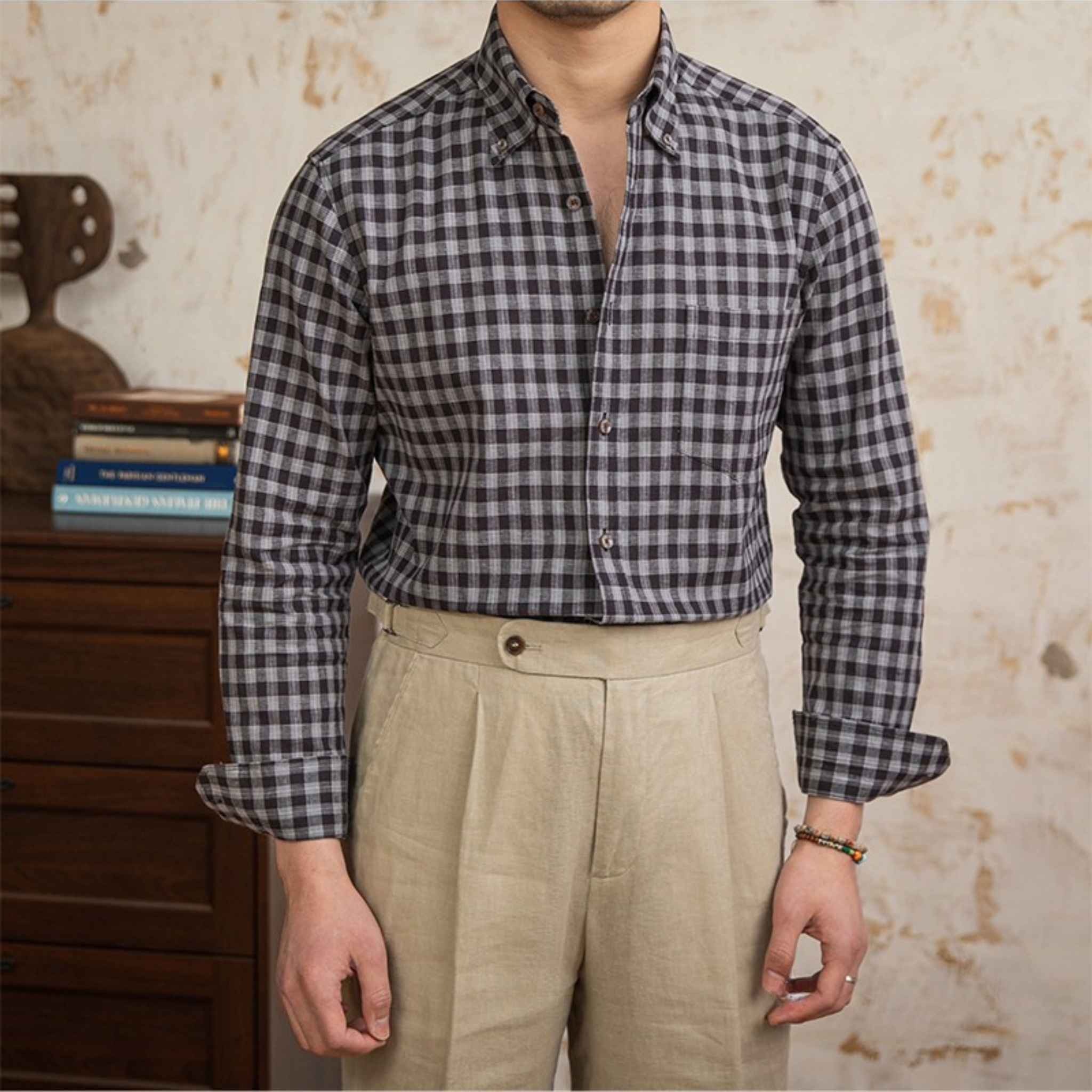 The Rivington Check Shirt Charcoal Check / XL Tovian Instinct