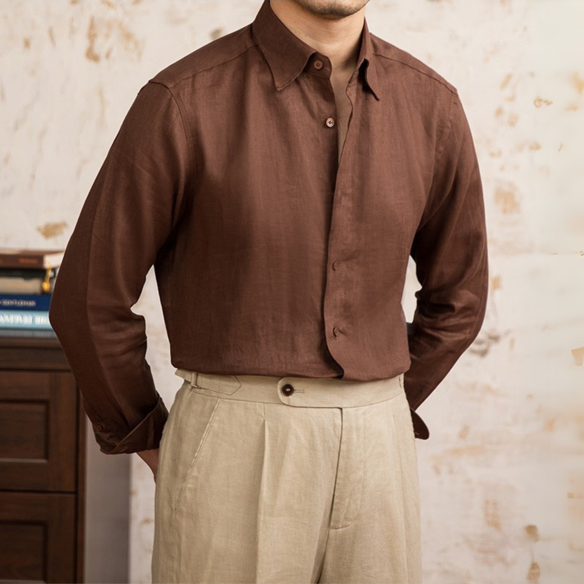 The Brentino Linen Shirt Brown / XL Tovian Instinct