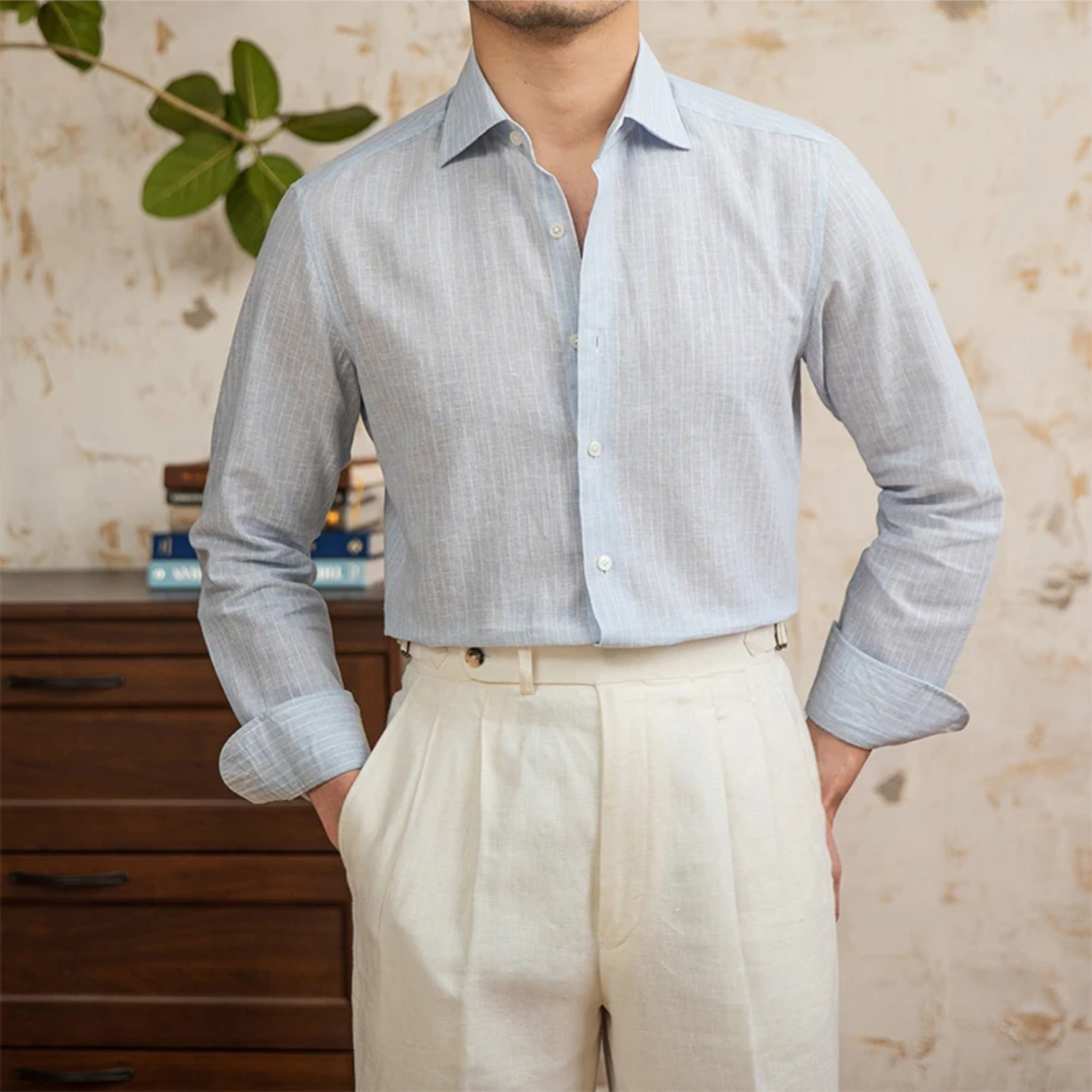 The Calden Cotton-Linen Shirt  Blue / 2XL Tovian Instinct