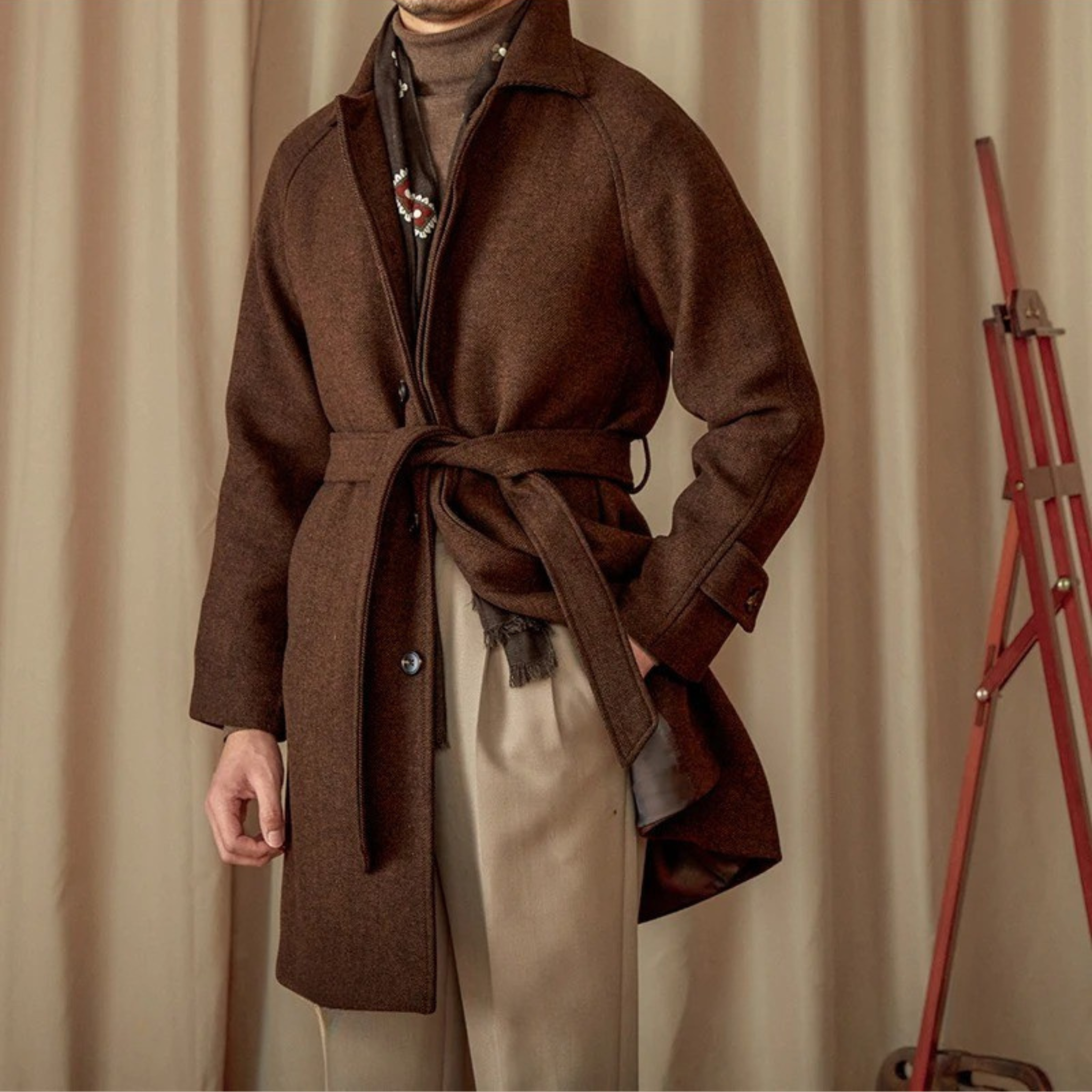 The Halsten Wool Balmacaan Brown / XL Tovian Instinct