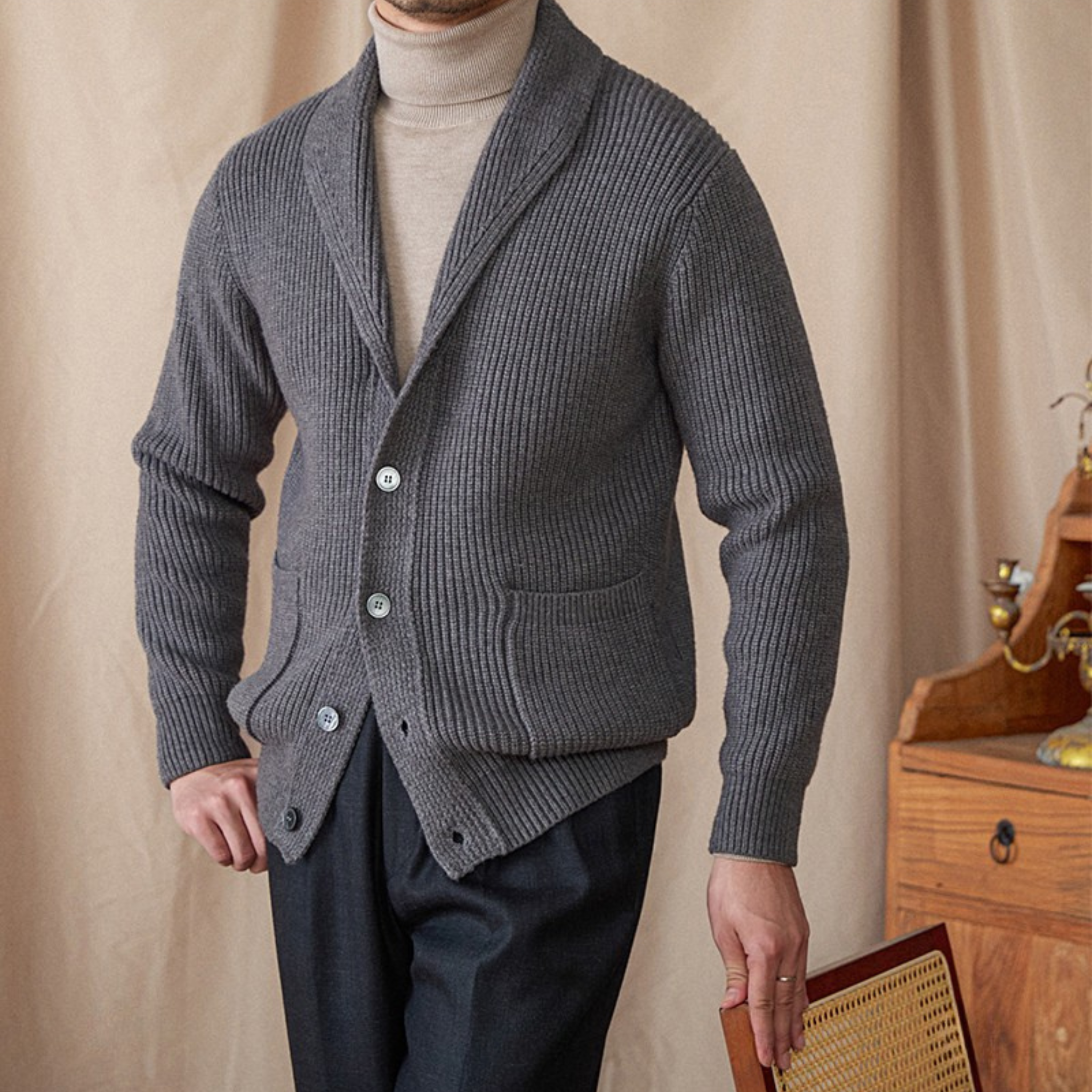 The Rellan Cardigan  Grey / 2XL Tovian Instinct