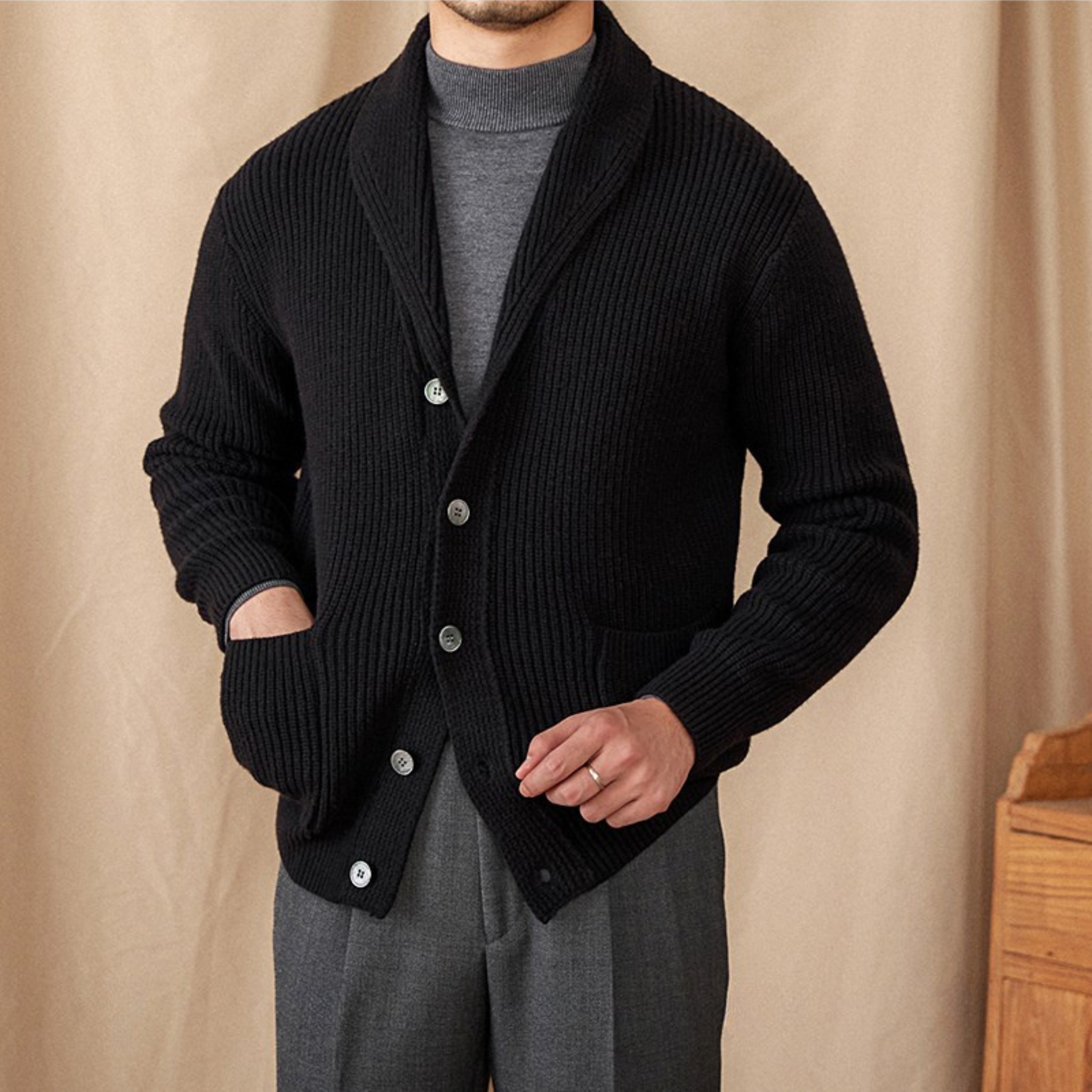 The Rellan Cardigan  Black / 2XL Tovian Instinct