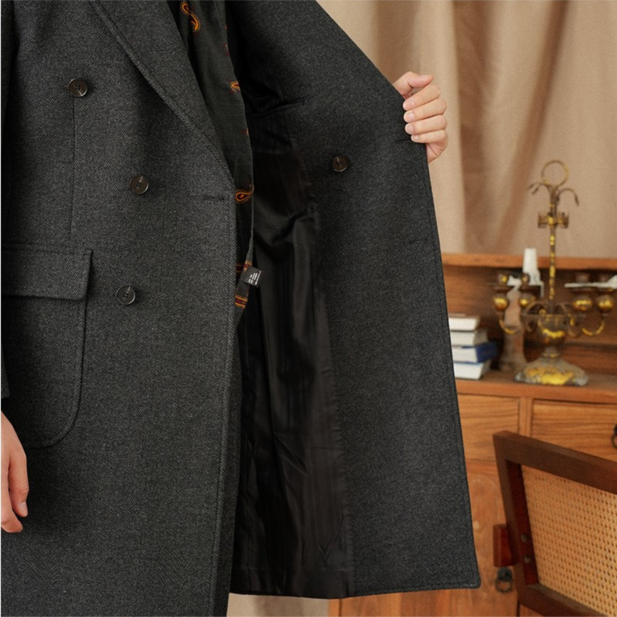The Ashbury Herringbone Overcoat Tovian Instinct