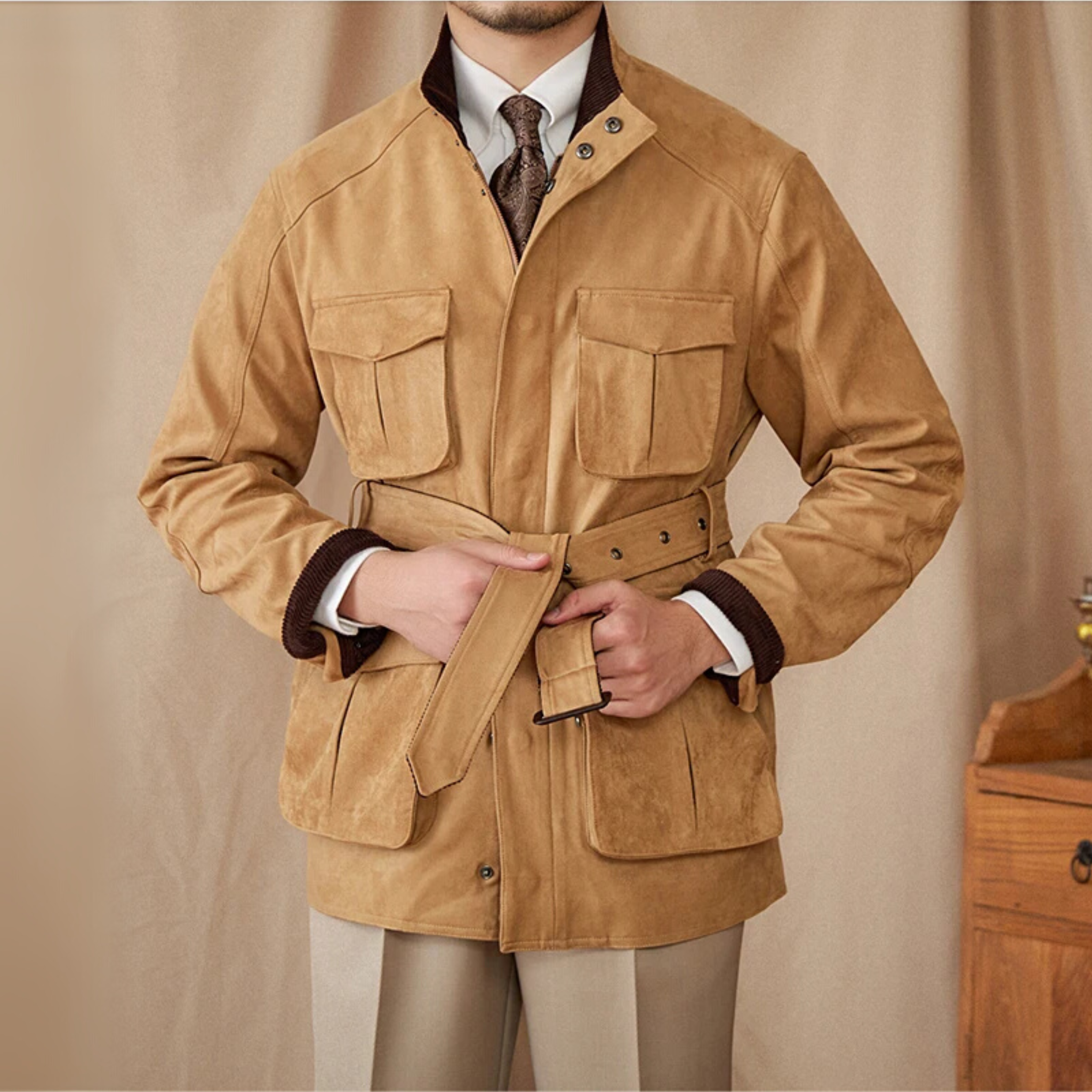 The Algren Suede Jacket  Beige / 2XL Tovian Instinct