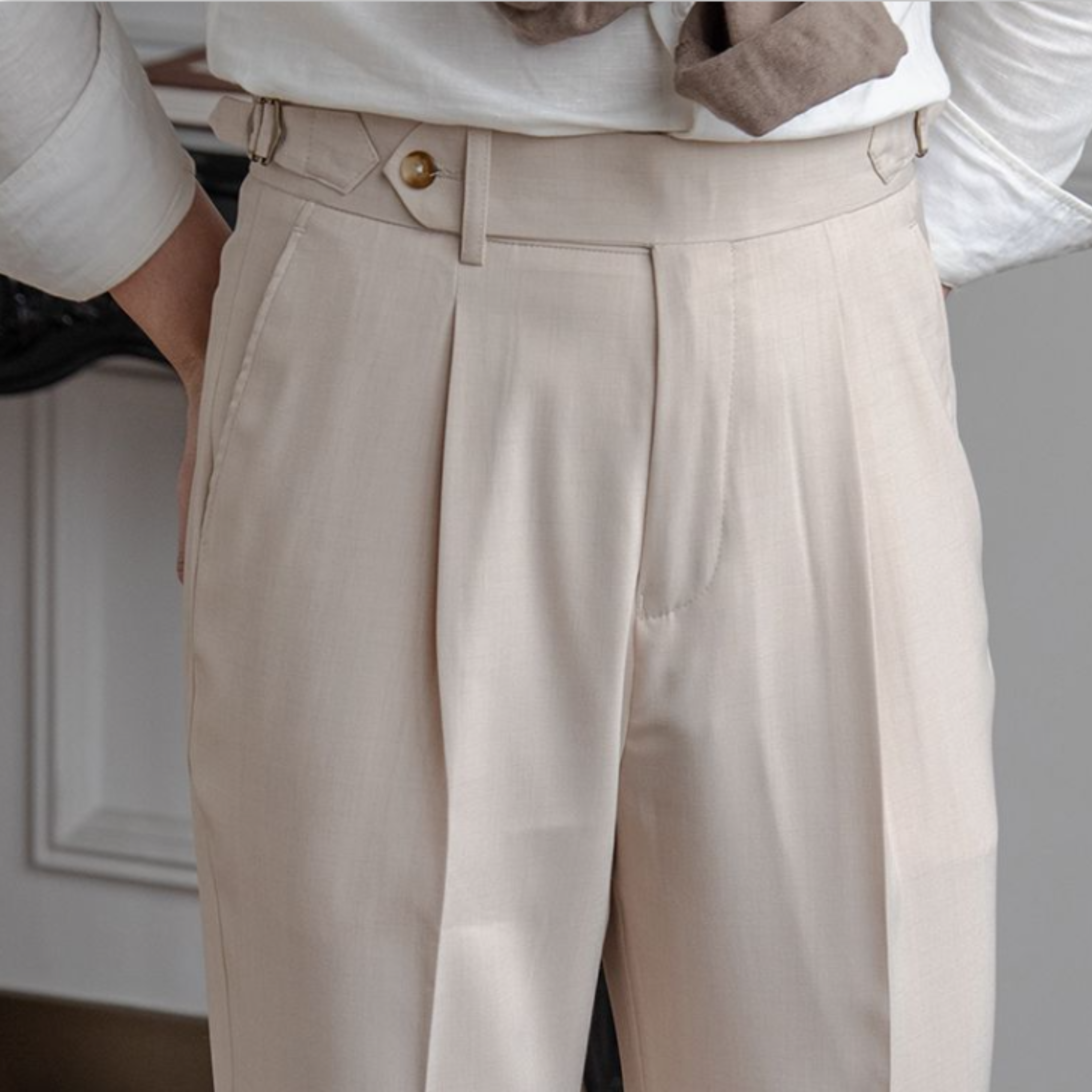 The Cavo Trousers  Beige / 34 Tovian Instinct