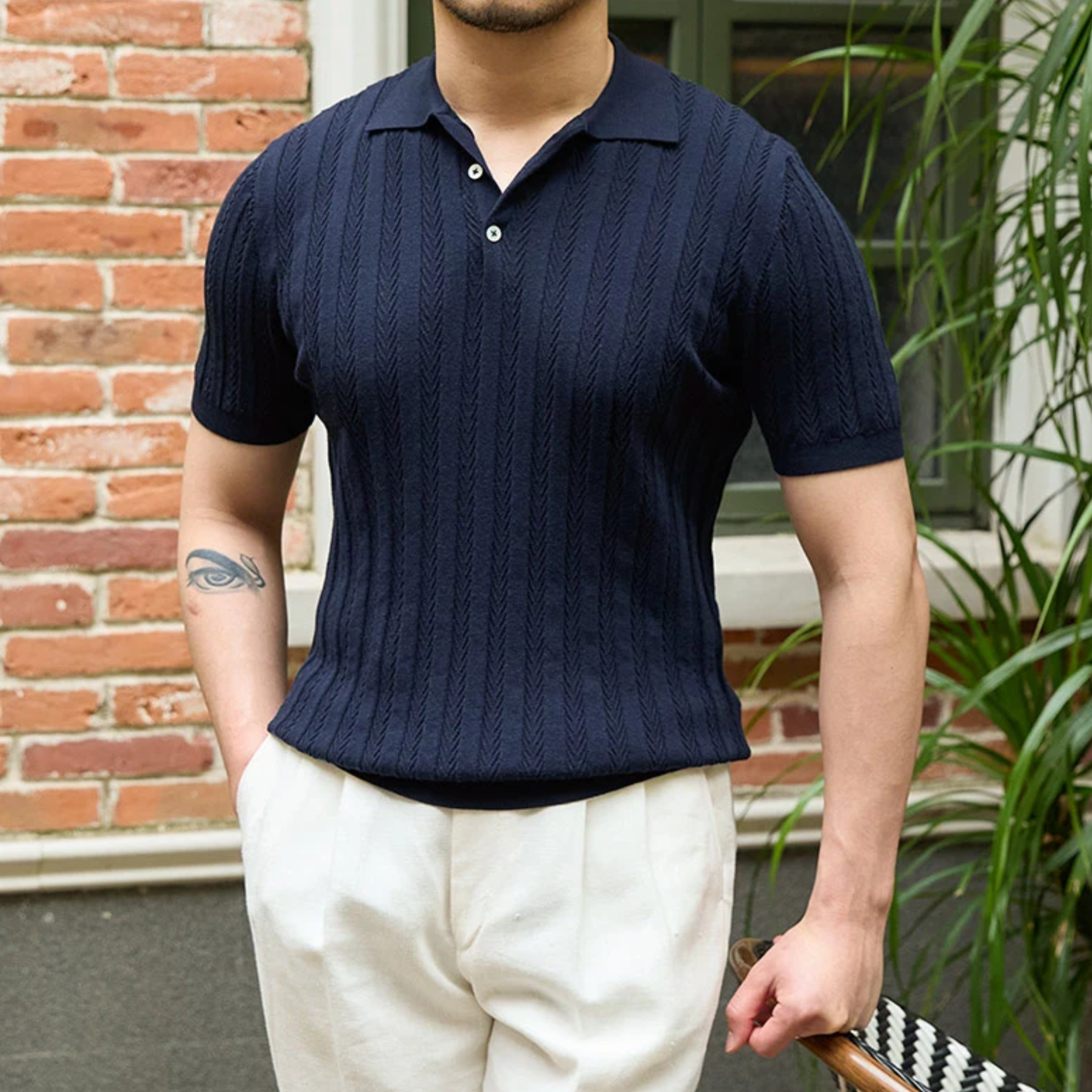 The Marzio Jacquard Polo Navy blue / XL Tovian Instinct