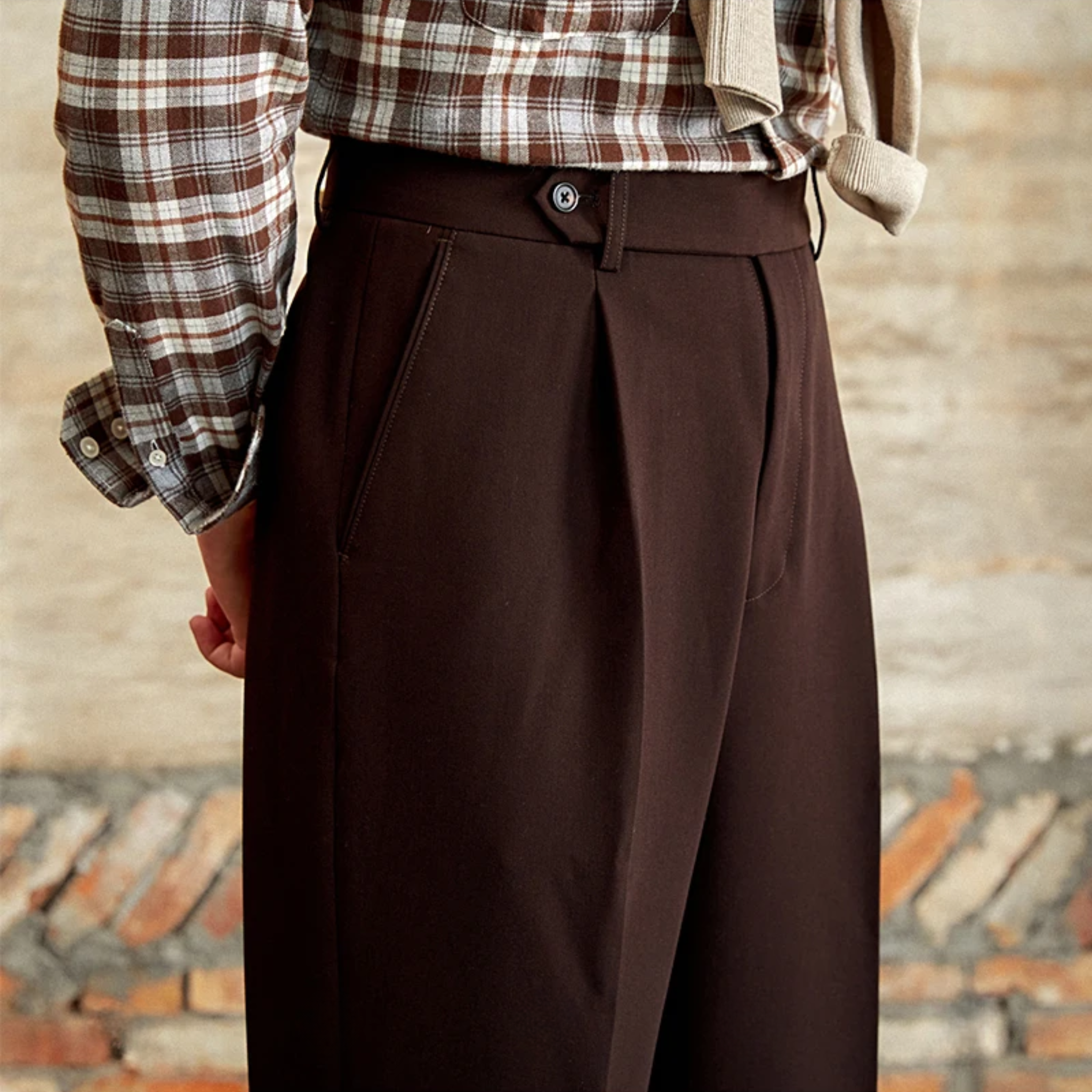 The Vescari Wide-leg Trousers Brown / 34 Tovian Instinct