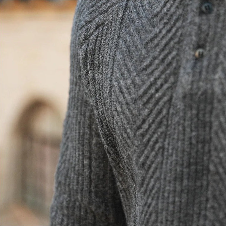 The Verona Cable Knit Polo Tovian Instinct