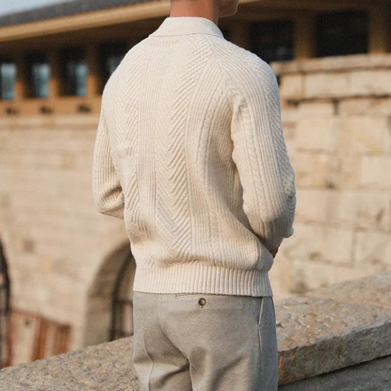 The Verona Cable Knit Polo Tovian Instinct