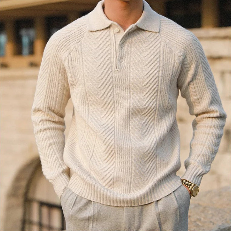 The Verona Cable Knit Polo Tovian Instinct