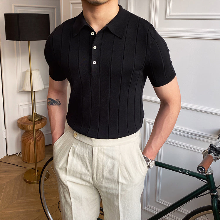 The Vittore Knit Polo Black / XL Tovian Instinct