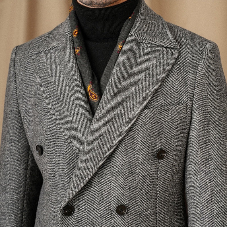 The Ashbury Herringbone Overcoat Tovian Instinct