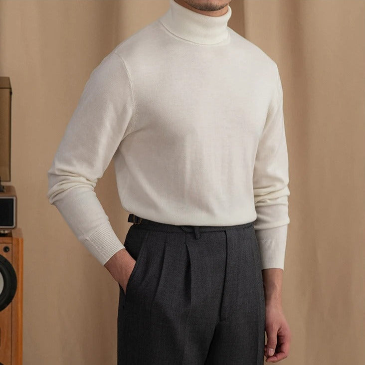 The Carran Wool Turtleneck  White / XL Tovian Instinct