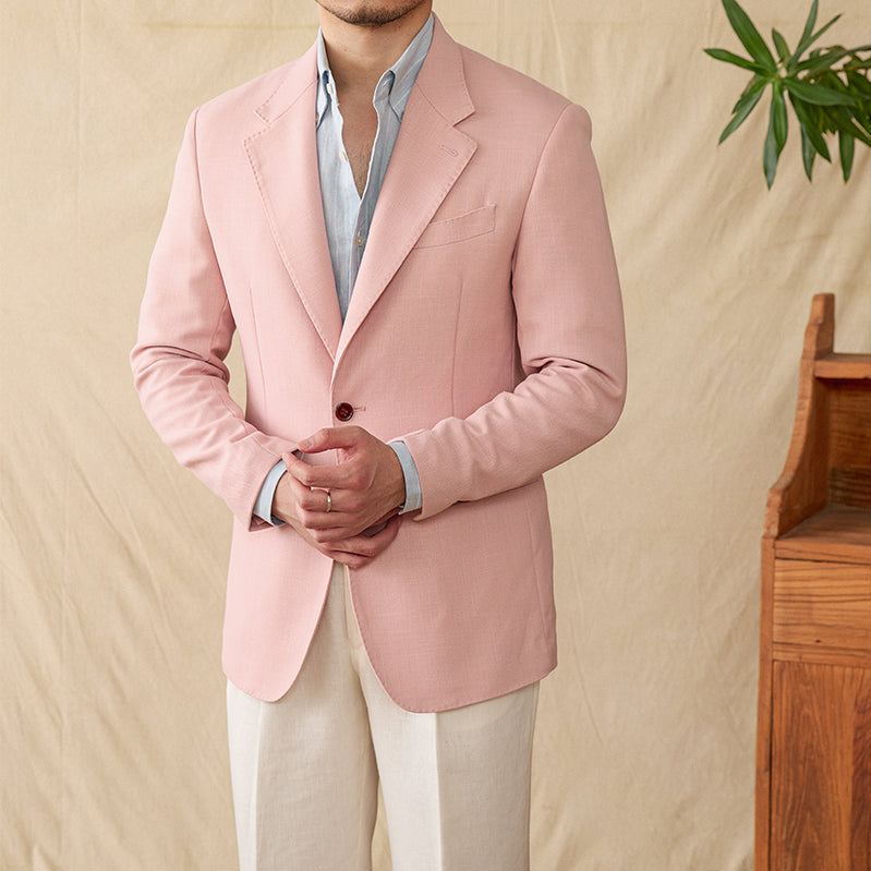 The Valerio Linen-Tencel Blazer Rose Pink / XL Tovian Instinct