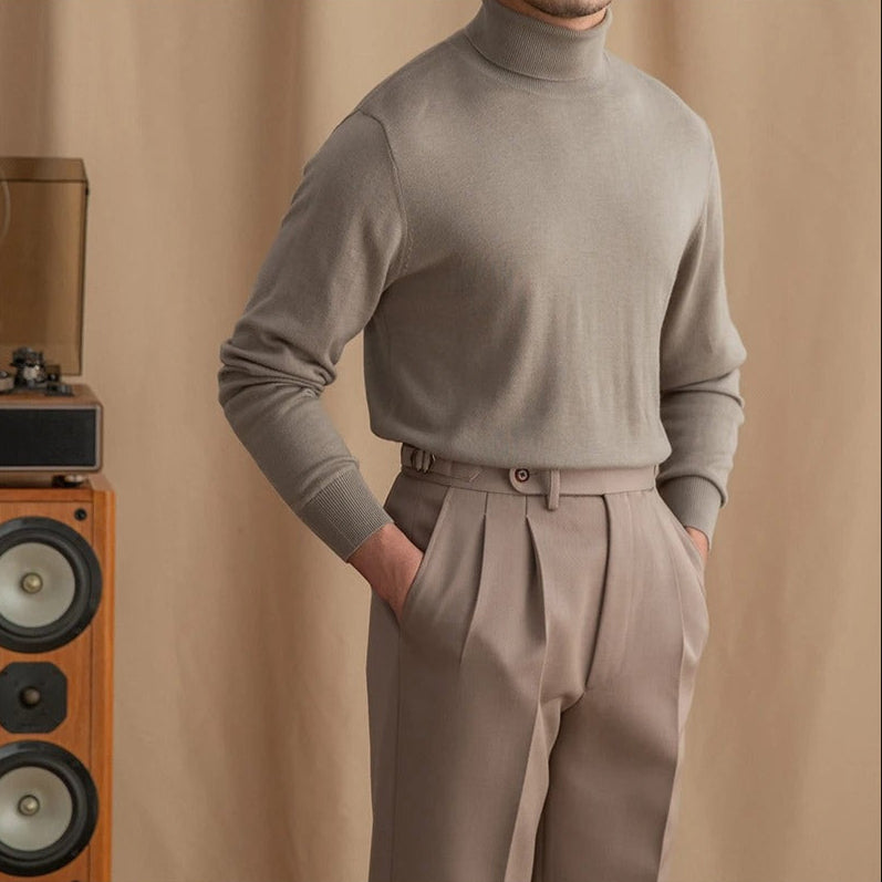 The Carran Wool Turtleneck  Grey-Green / XL Tovian Instinct