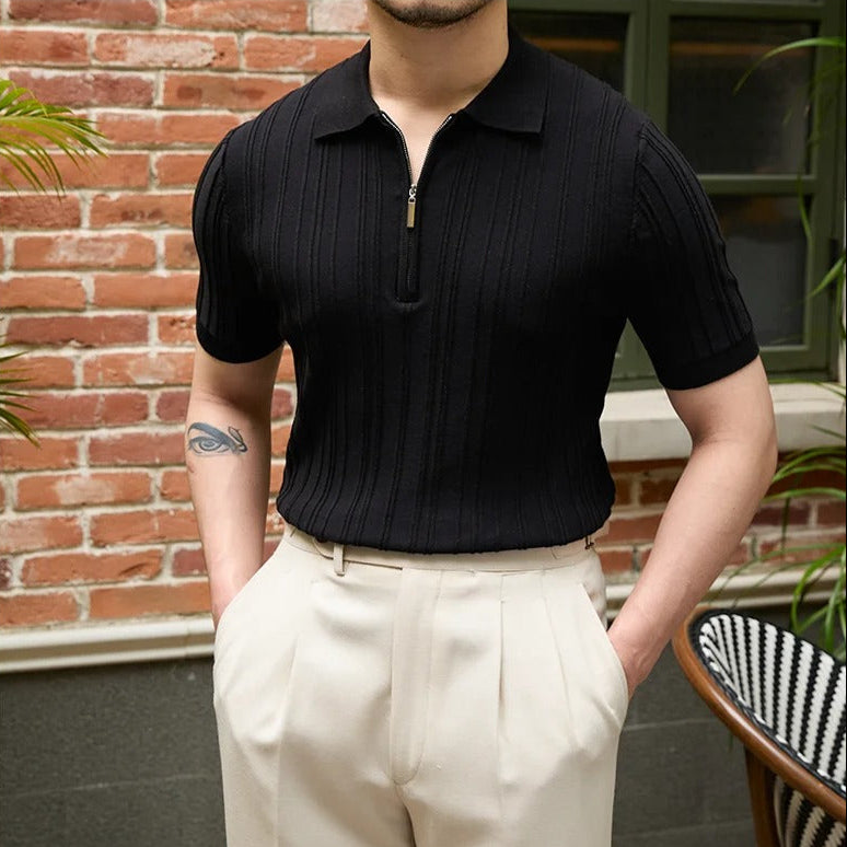 The Lido Zip Polo  Black / L Tovian Instinct