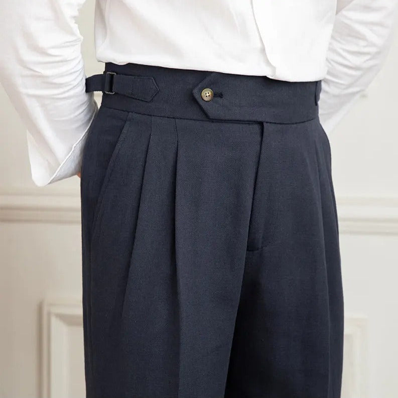 The Valverde Cotton-Linen Trousers  Navy blue / 34 Tovian Instinct