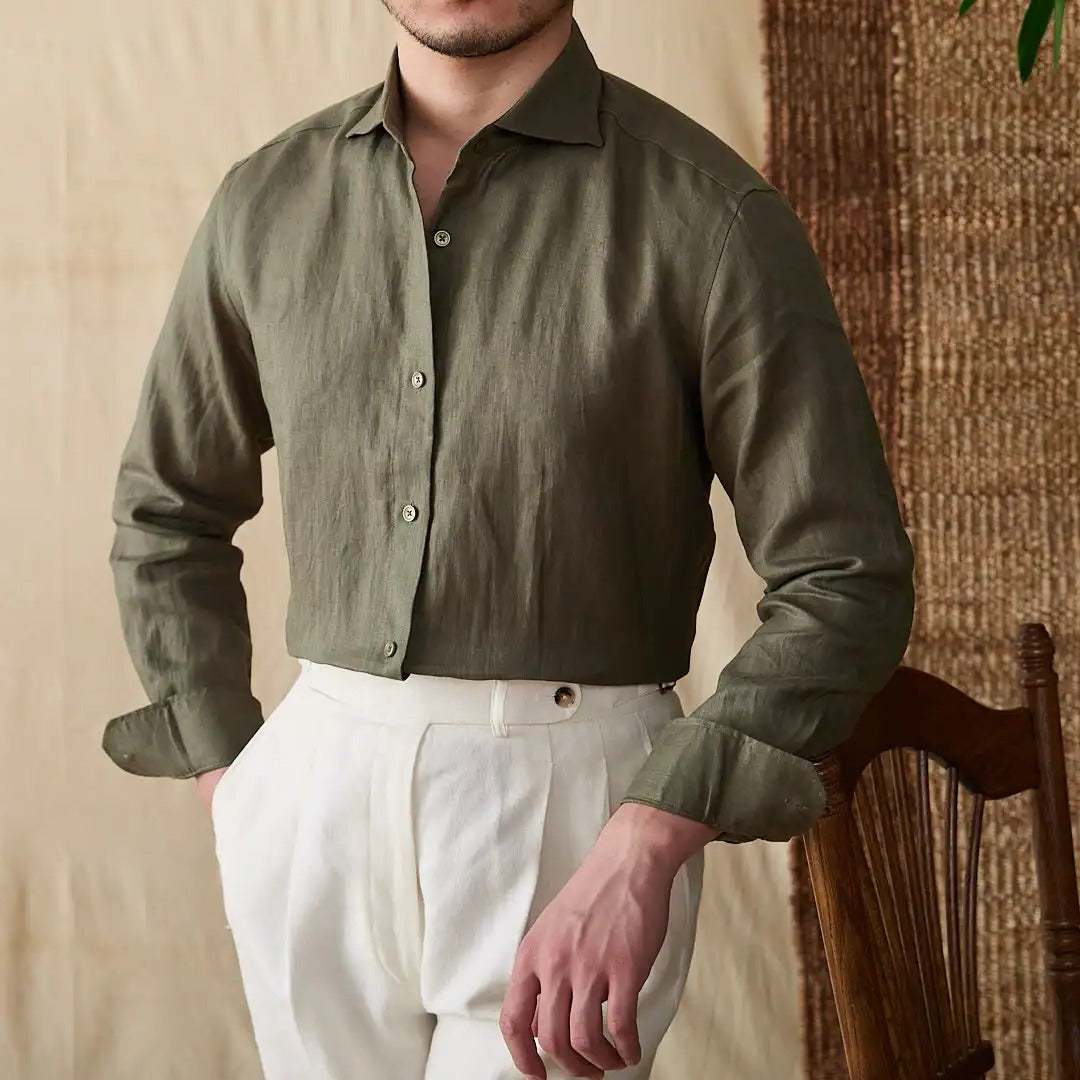 The Positano Linen Shirt Olive / 2XL Tovian Instinct